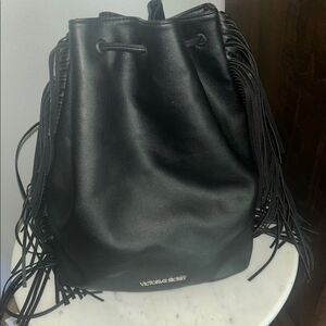 Victoria's Secret Black Backpack‎ with Fringe